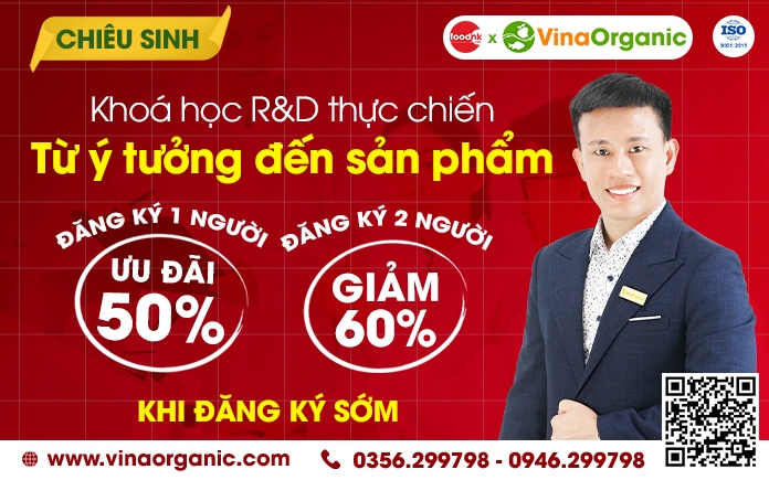 Khoá học R&D Thực chiến của Foodnk x VinaOrganic giúp bạn trang bị kiến thức thực tiễn để tự tin bước vào ngành thực phẩm đầy tiềm năng!